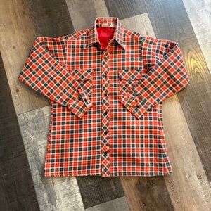 Vintage ELY Quilted Flannel Jacket Made in USA Plaid